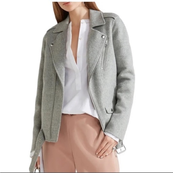 Theory Jackets & Blazers - Theory Wool Cashmere Grey Tralsmin Moto Style Jacket P/XS